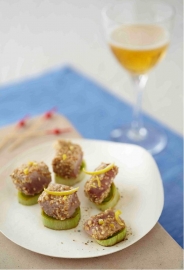 Bouches de thon mi-cuit en marinade de cidre et s