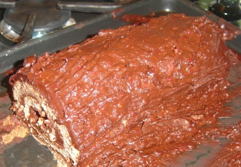 Bûche chocolat-framboises