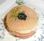 Mille feuilles de saumon fum