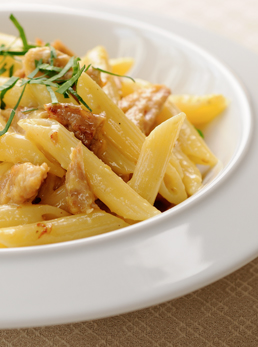 Penne au thon fum faon carbonnara