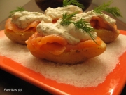 Petites patates au saumon fum