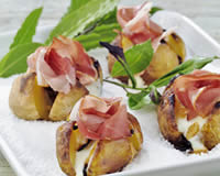 Pommes de terre au four au jambon 
