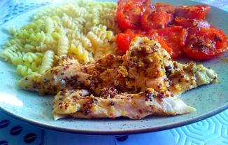 Poulet au miel et  la moutarde ancienne