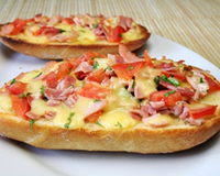 Tartine de jambon de dinde gratine 