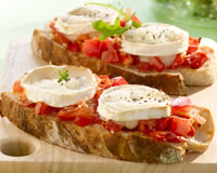 Tartines chvre et tomates