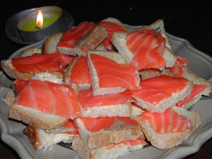Toasts au saumon fum 
