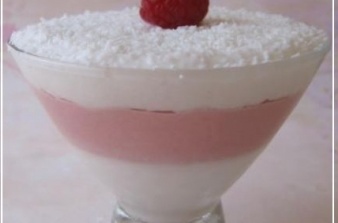 Verrine glace framboise-coco