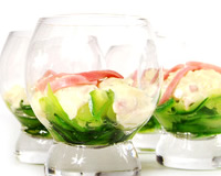 Verrines jambon, concombre et fromage